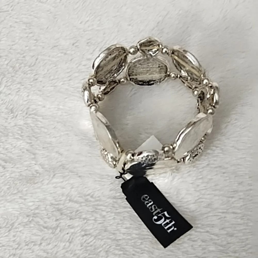 Silver stretch bracelet by East 5th - Picture 2 of 5